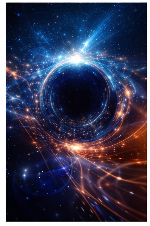 Abstract visualization representing phase and quantum behavior